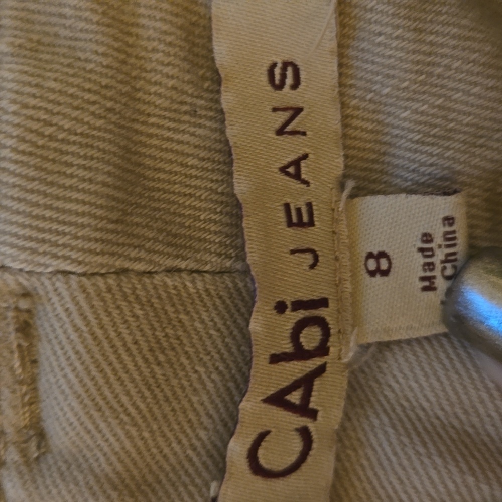 CABI LouLou Style#406 Straight Leg Mid Rise Denim Pants Sz 8 in Cafe Au Lait Y2K - Picture 12 of 13